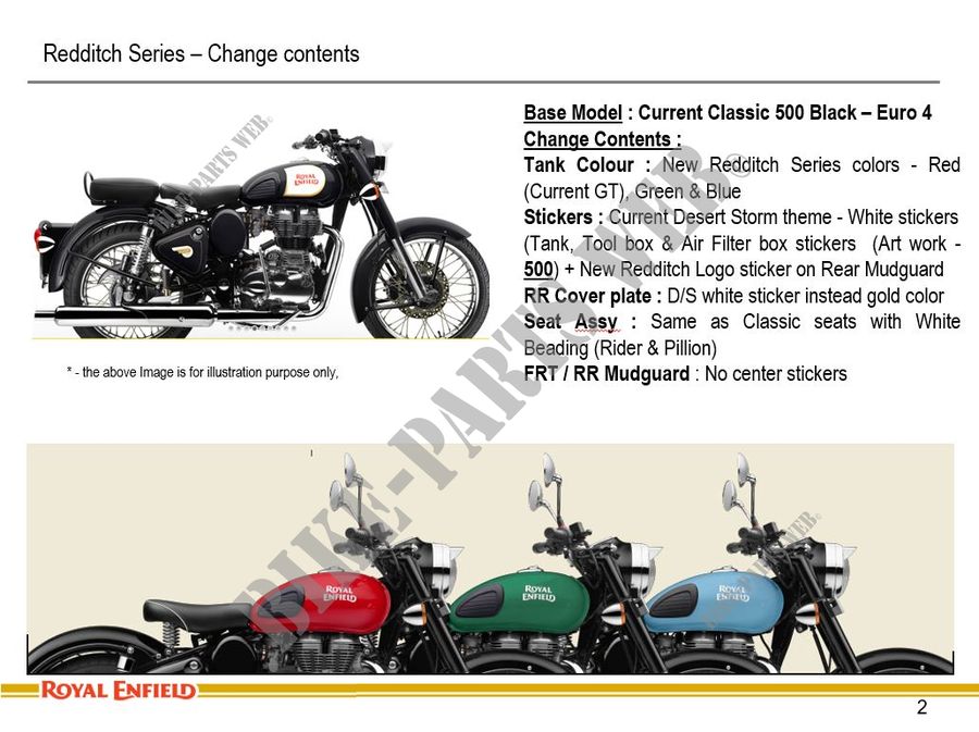 SPECIFIC PARTS for Royal Enfield CLASSIC 500 REDDITCH