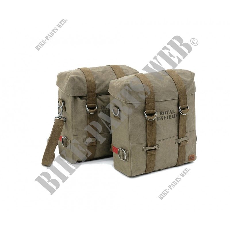 SOFT PANNIERS OLIVE for Royal Enfield CLASSIC 500 STEALTH BLACK